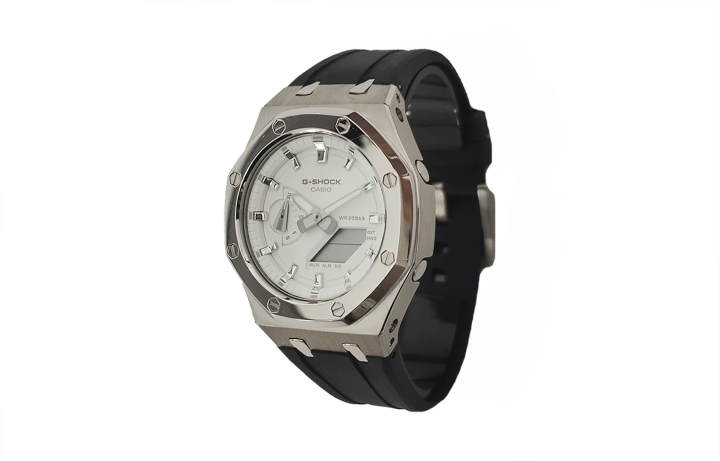 CASIO CASIO Custom Collection Quartz Movement Fluoroelastomer Strap Watch Men's Watches White Dial