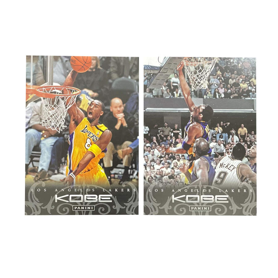 PANINI 2012 Lakers, Kobe, Bryant, No. 34+No. 68, Yellow, Purple, Gold Home/Away, Total 2 Pieces Sports Cards 2 Pcs