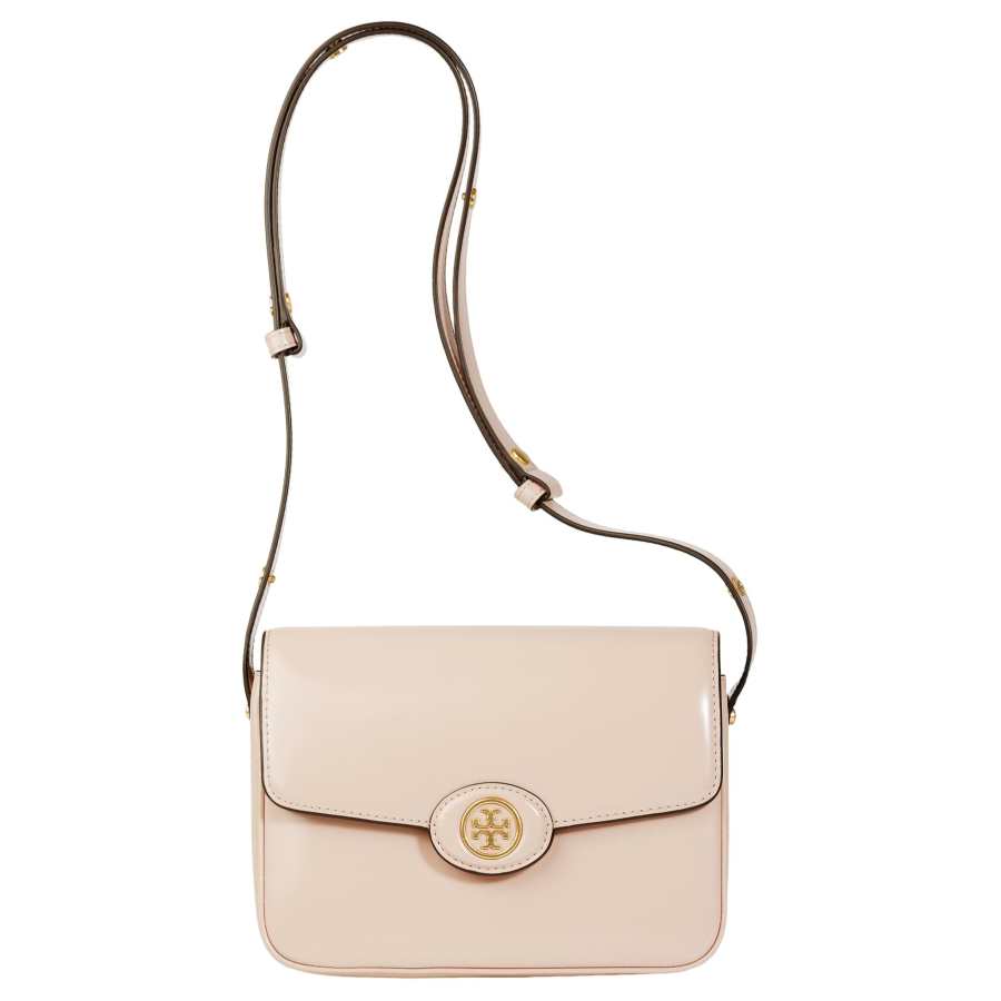TORY BURCH Robinson Patent Leather Crossbody Bag, Shoulder Bag Regular Women's Light Pink