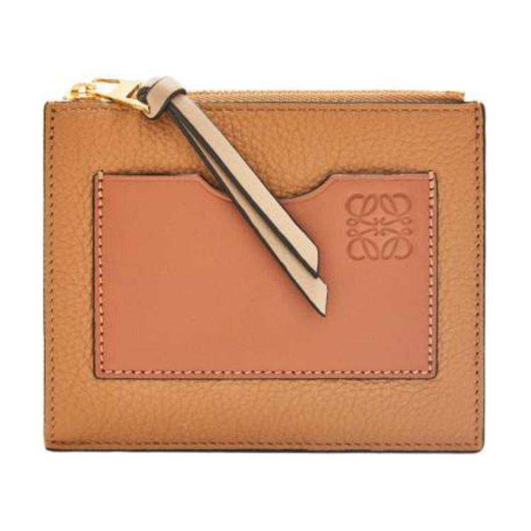 LOEWE Calfskin Card Holder Card Holder Large Women's Toffee & Tan