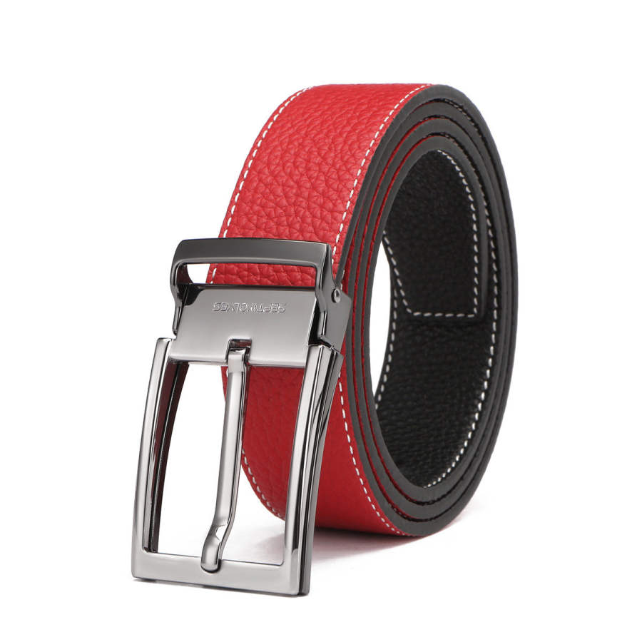 SEPTWOLVES SEPTWOLVES Cow Leather Belts Men's Width 3.4CM
