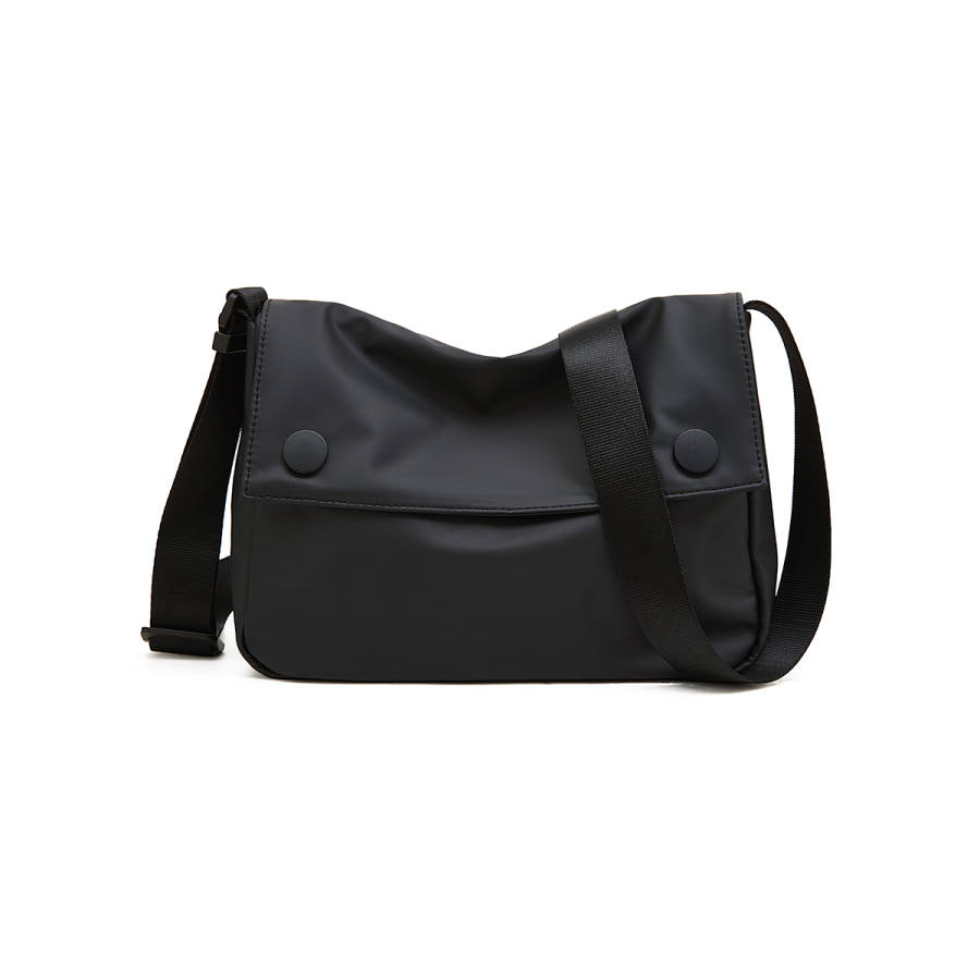 LAORENTOU Fabric Messenger Bag, Shoulder Bag Men's Black