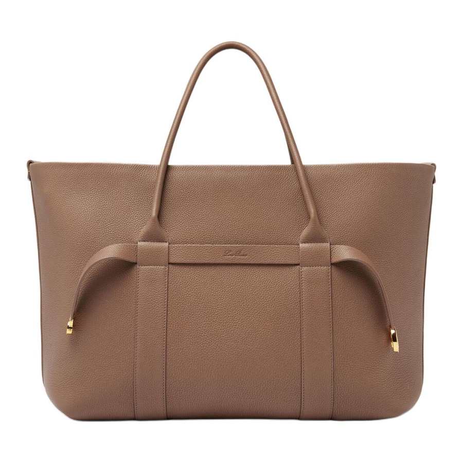 Loro Piana Ghiera Cow Leather Handbag Large Women's Fossil Color