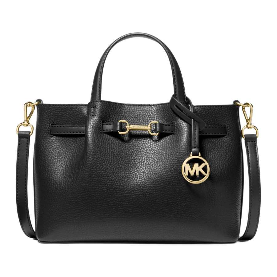 MICHAEL KORS Carson Cow Leather Crossbody Handbag Small Women's Black