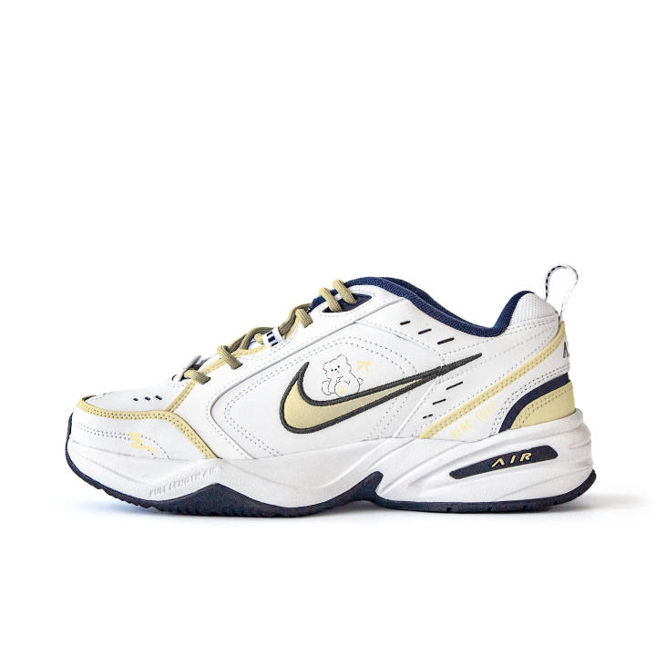 Nike Nike Air Monarch 4 Slip Resistant Abrasion Resistant Low top Chunky Sneakers Unisex White Yellow