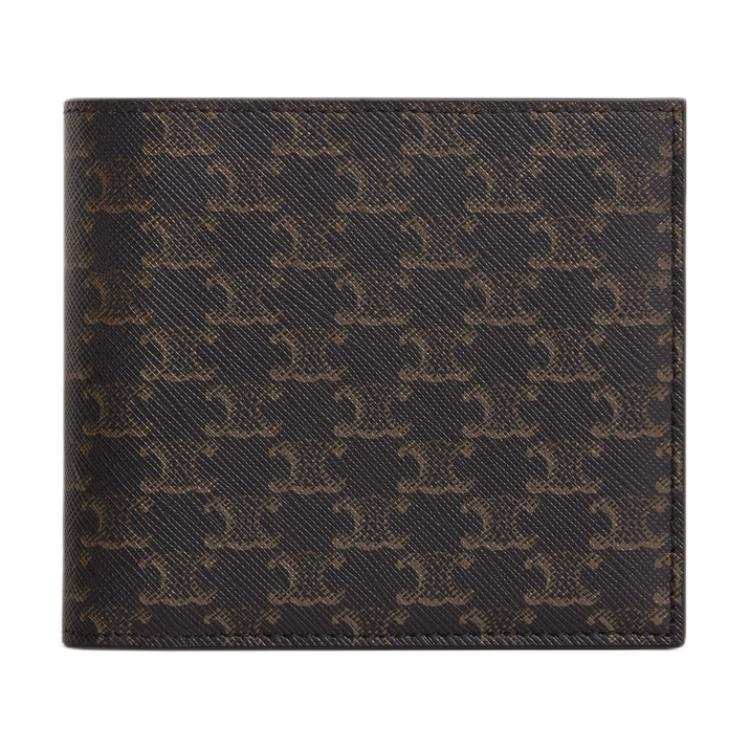 CELINE CELINE Grain Leather Wallet Men's Brown