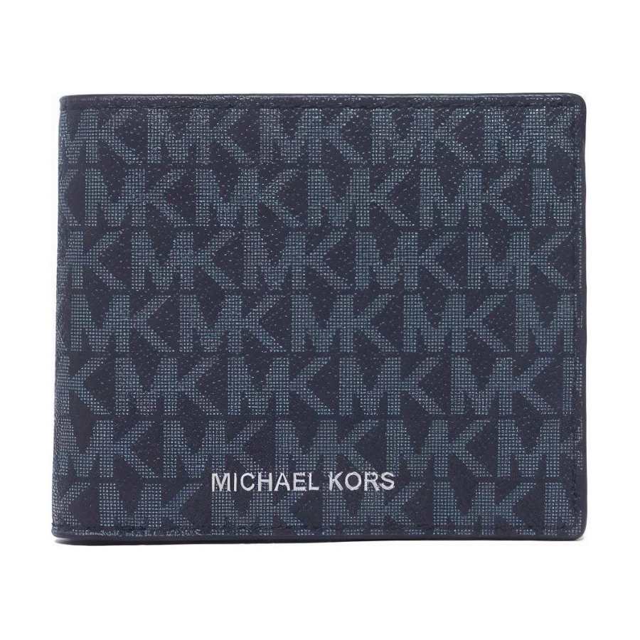 MICHAEL KORS COOPER PVC Polyvinyl Chloride Card Holder, Wallet Men's Navy Blue