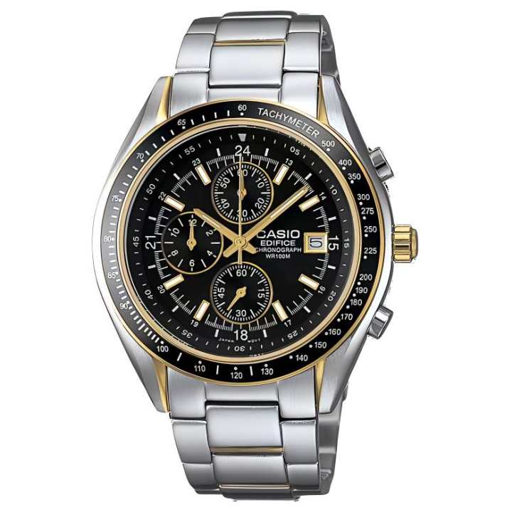 CASIO CASIO 100M Waterproof Quartz Movement Stainless Steel Strap Watch Men's Watches Black Dial