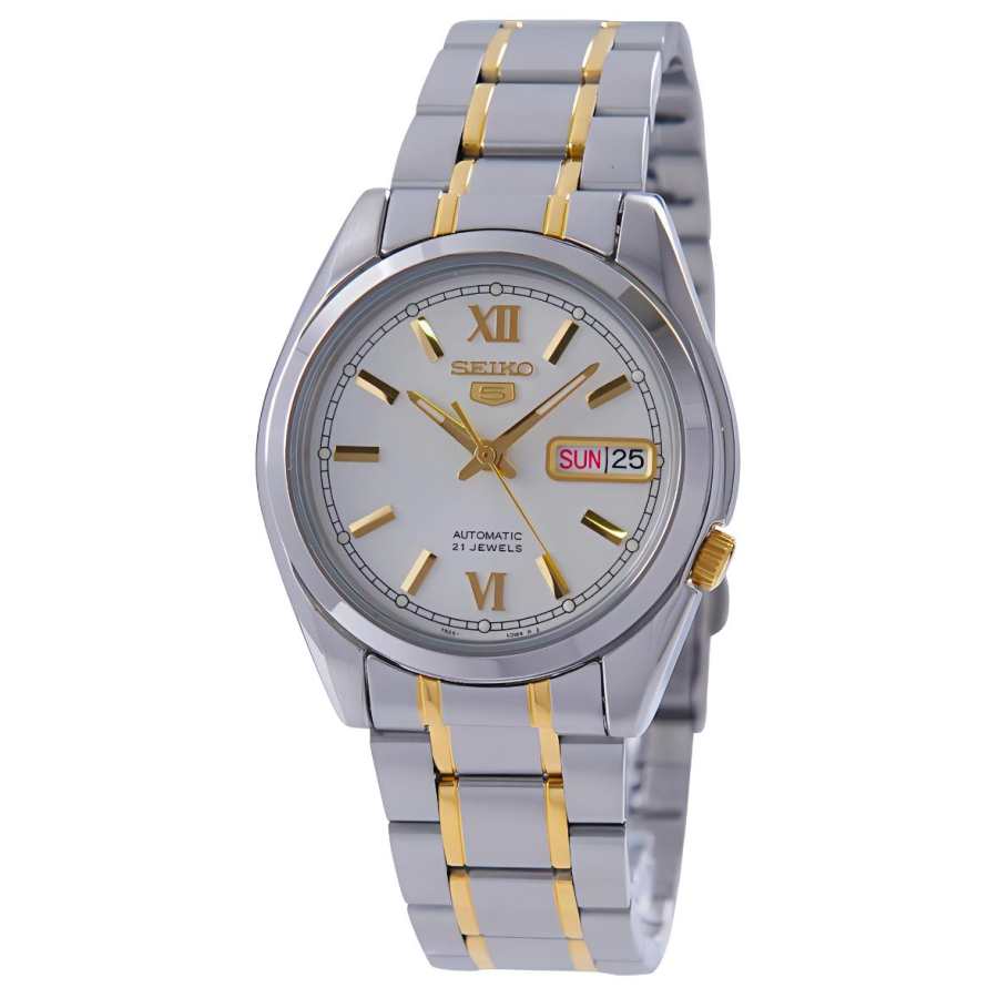 SEIKO Automatic Mechanical Movement Stainless Steel Strap Watch 37mm Men's Watches White Dial