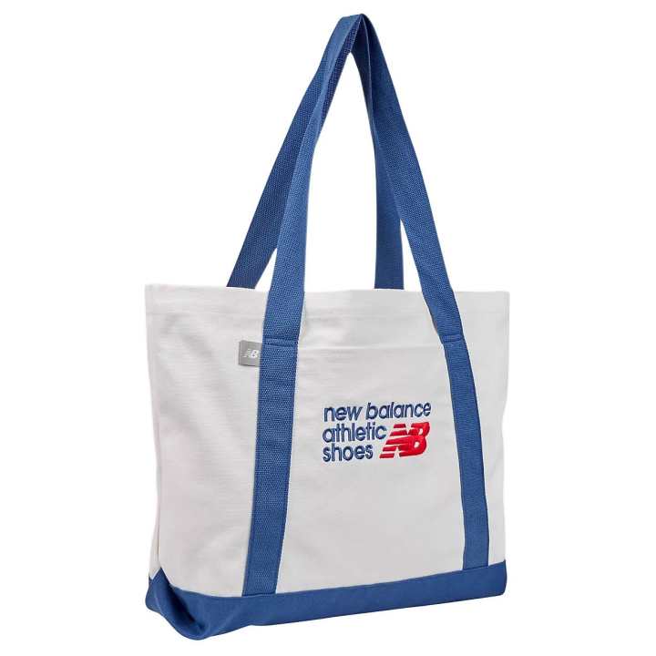 New Balance New Balance Canvas Tote Handbag Unisex White & Blue