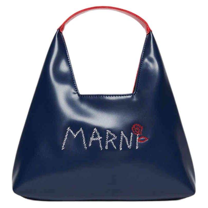 MARNI Diamond Synthetic Leather Handbag Women's Blue & Red