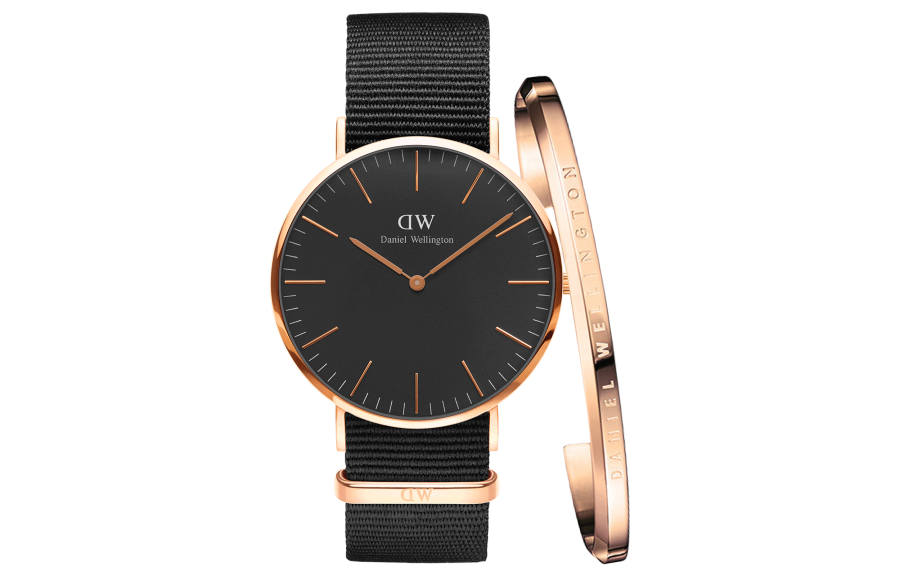 DW/DanielWellington Daniel Wellington DW Watch & DW Bangle Wrist Watches Quartz Movement Black Dial Men's Watches