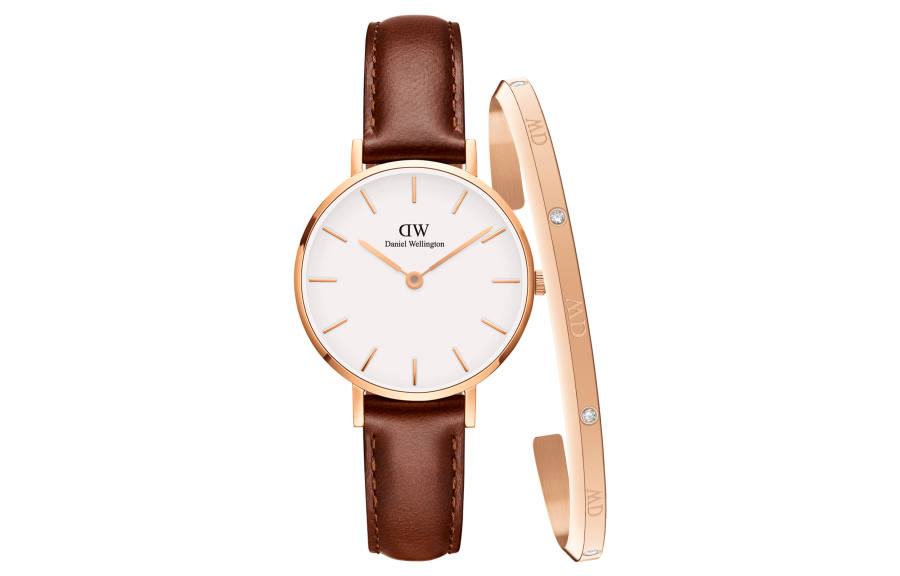 DW/DanielWellington Daniel Wellington DW Watch & DW Starlight Bangle Wrist Watches Quartz Movement White Dial Women's Watch
