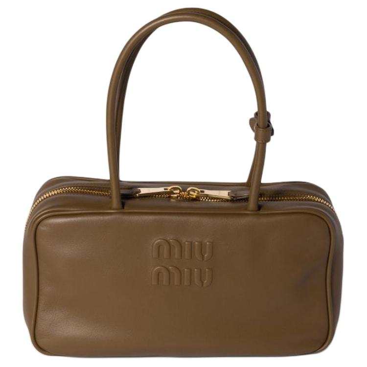 MIU MIU Beau Calfskin Handbag Medium Women's Tundra Green