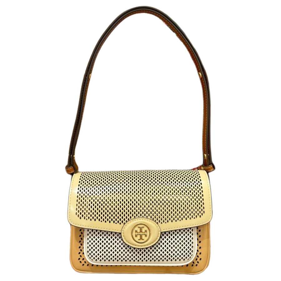 TORY BURCH Robinson Leather Small Square Bag, Crossbody Bag, Shoulder Bag Small Women's Brown