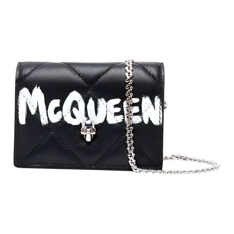 Alexander McQueen Magnetic Closure Leather Crossbody Bag Women's Black