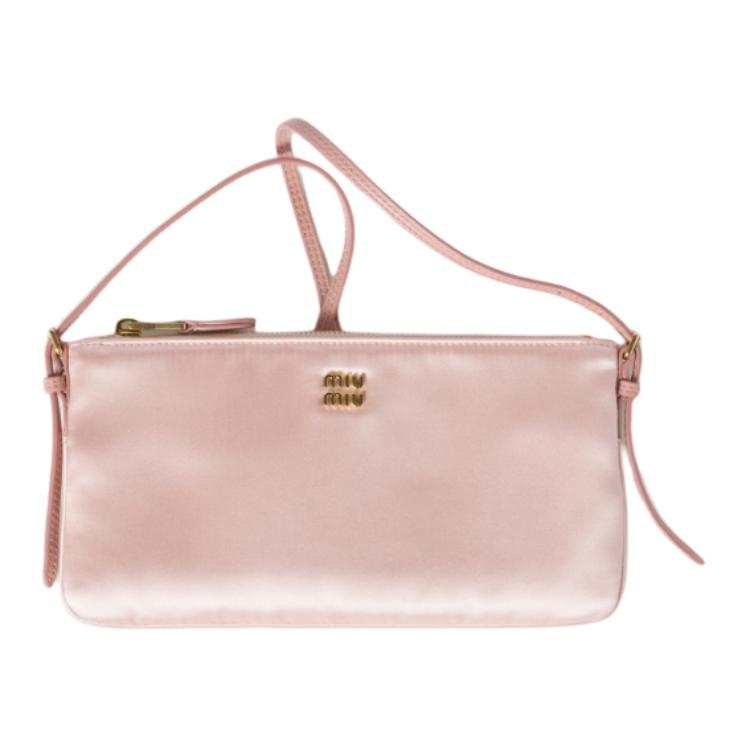 MIU MIU Silk Viscose Clutch Mini Women's Orchid Pink