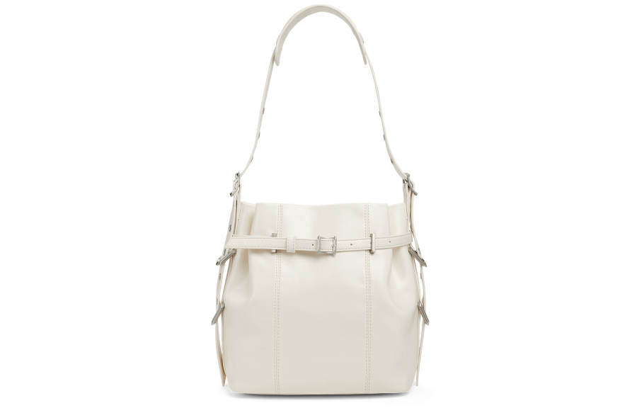 CHARLES&KEITH Pu Crossbody Bags Medium Women's Noir Black/Cream Milk White/Silver