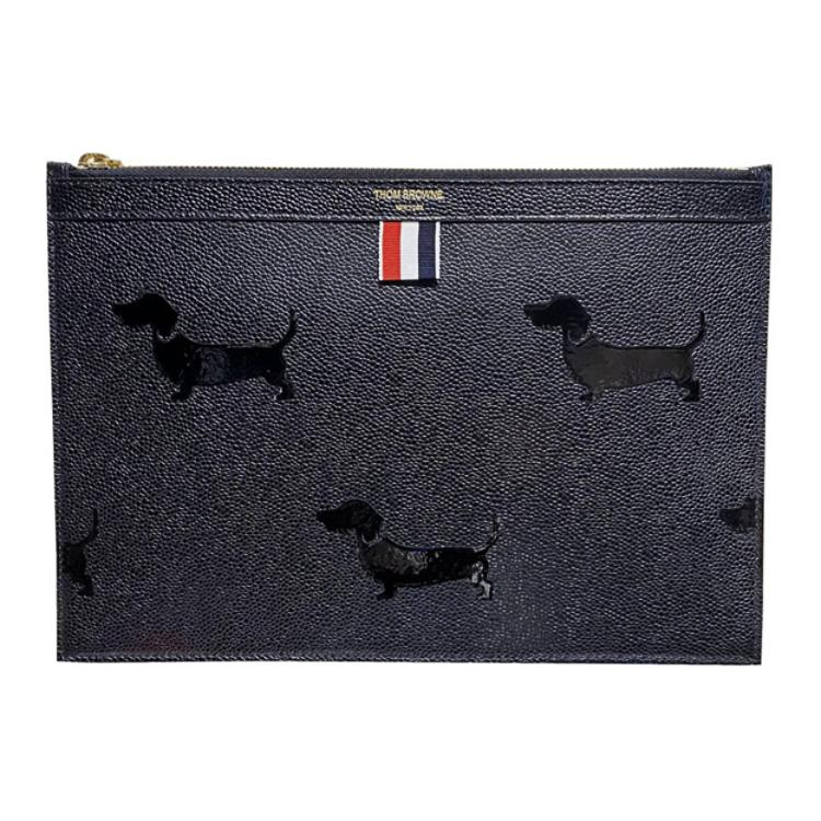 THOM BROWNE THOM BROWNE· Cow Leather Clutch Men's Black