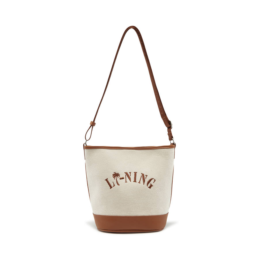 Li-Ning Li Ning Sports Life Collection Cotton Bucket Bags Crossbody Bag, Shoulder Bag Unisex Bronze Brown