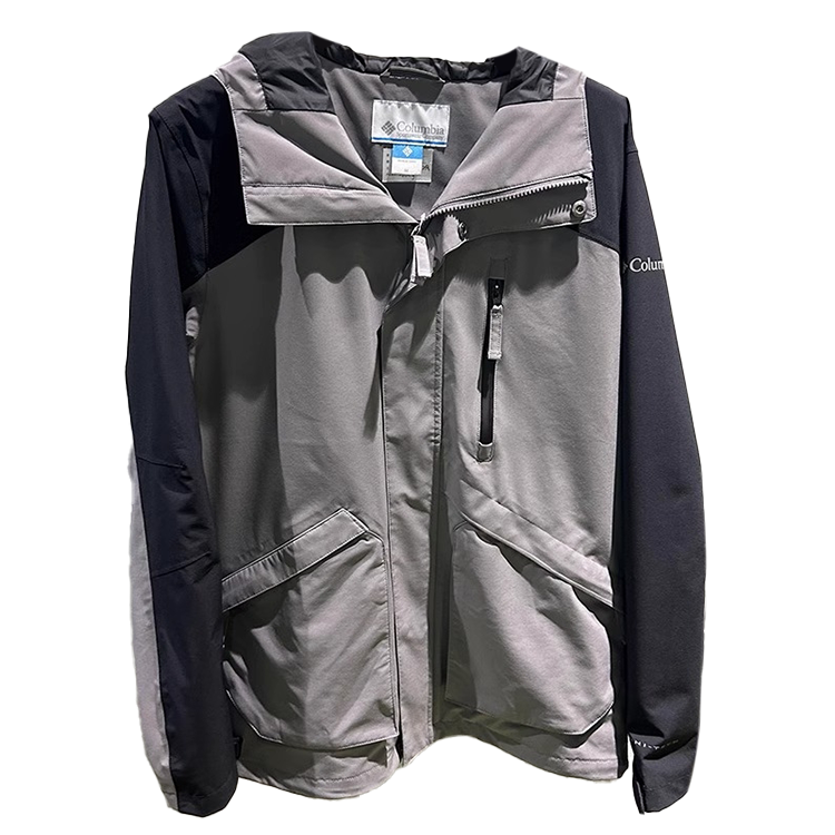 Columbia Hiking Waterproof And Windproof Windbreaker Jacket Men's Gray