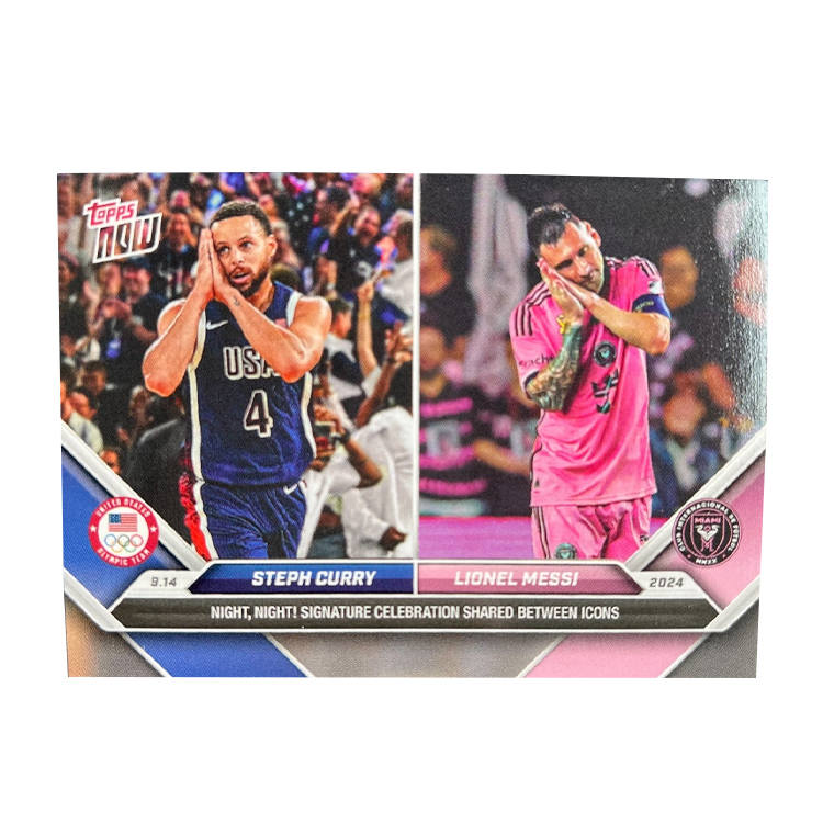Topps 2024 Basketball NBA Now Stephen Curry Lionel Messi Curry, Messi, Good Night Sports Cards 1 Pc