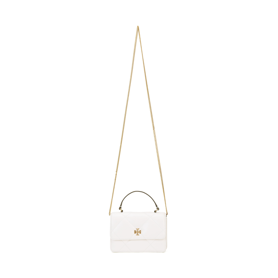 TORY BURCH Kira Nappa Leather One Shoulder Crossbody Handheld Wallet Mini Women's White