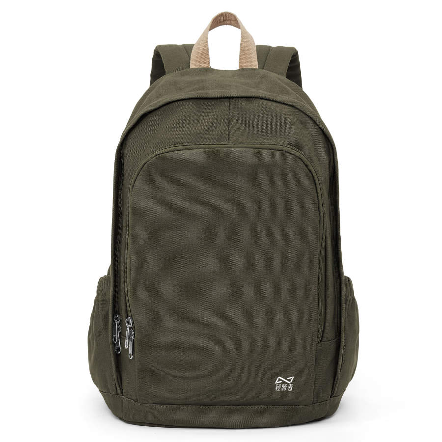 KEYSTREET Fabric Backpack Unisex Black/Ecru/Green/Peacock Blue/Brown