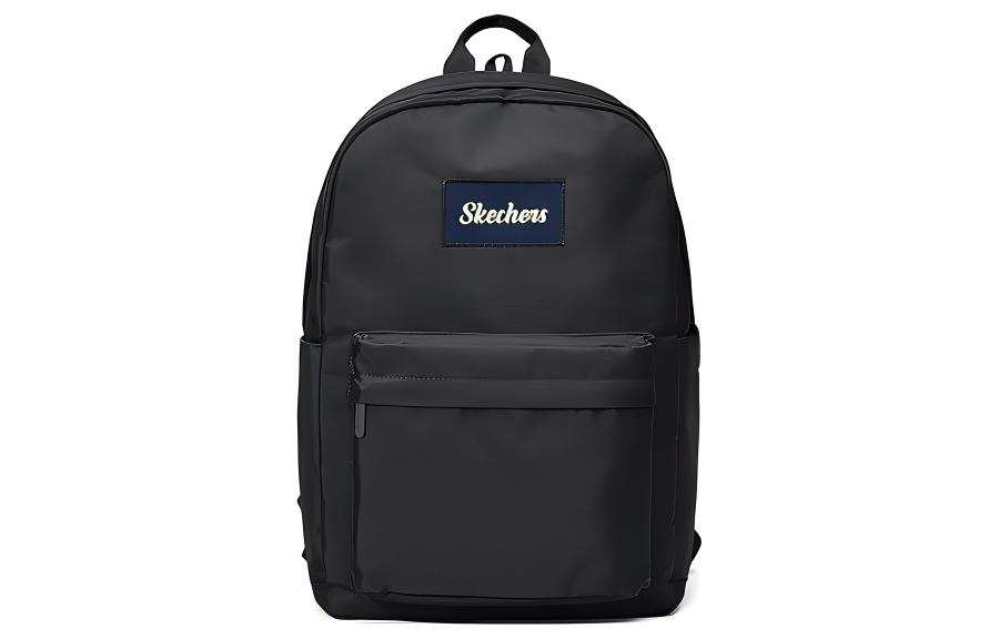 Skechers Zip Closure Fabric Backpack Large Unisex Carbon Black