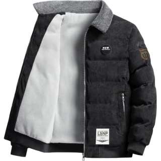 LISENPOK Puffer Jackets Unisex Lapel Moderate Cargo Puffer Jacket
