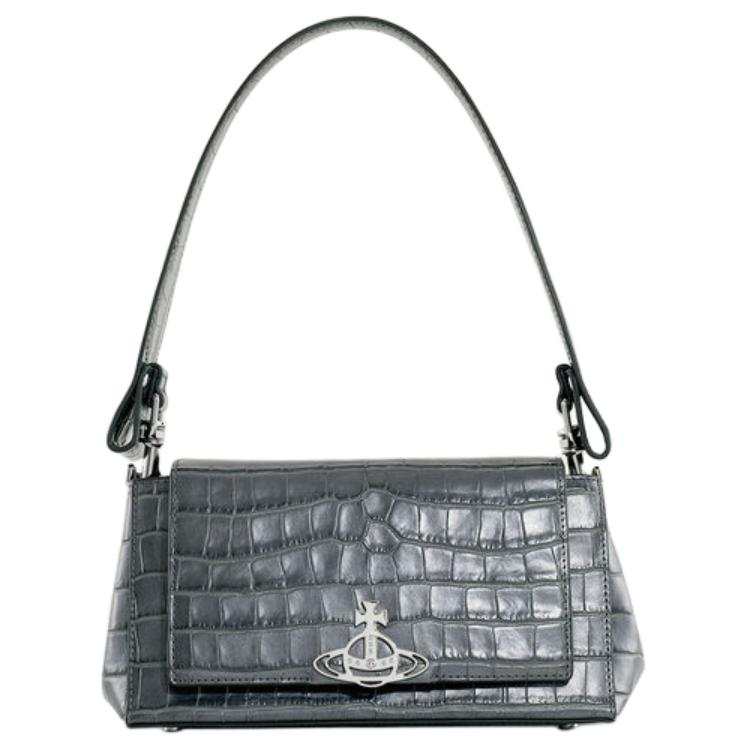 Vivienne Westwood HAZEL Leather Shoulder Bag Medium Women's Black