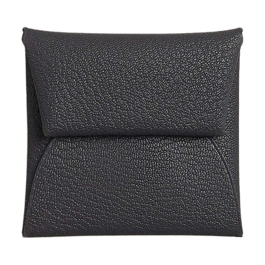 HERMES Bastia Mysore Goat Skin Coin Purse Regular Women's Slate & Blue