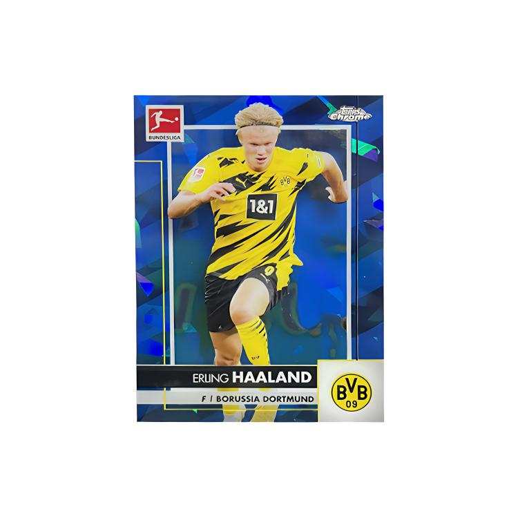 Topps Bundesliga CHROME Sapphire Norway Manchester City Borussia Dortmund Haaland Player Card Pass Sports Cards 1 Pc