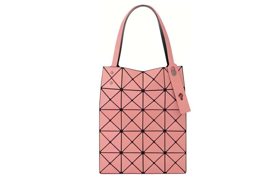 ISSEY MIYAKE Lucent Boxy Polyvinyl Chloride Resin, Polyester Tote Bag, Shopping Bag, Shoulder Bag, Handbag Women's Pink