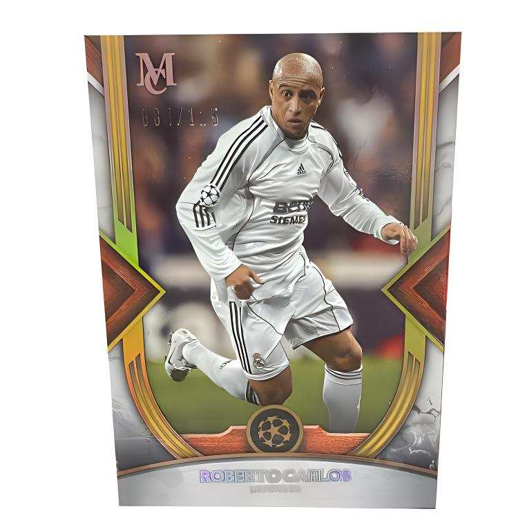 Topps Champions League Museum, Brazil, Real Madrid, Robert Carlos 125 PC, Player Card, Card Quality Guaranteed