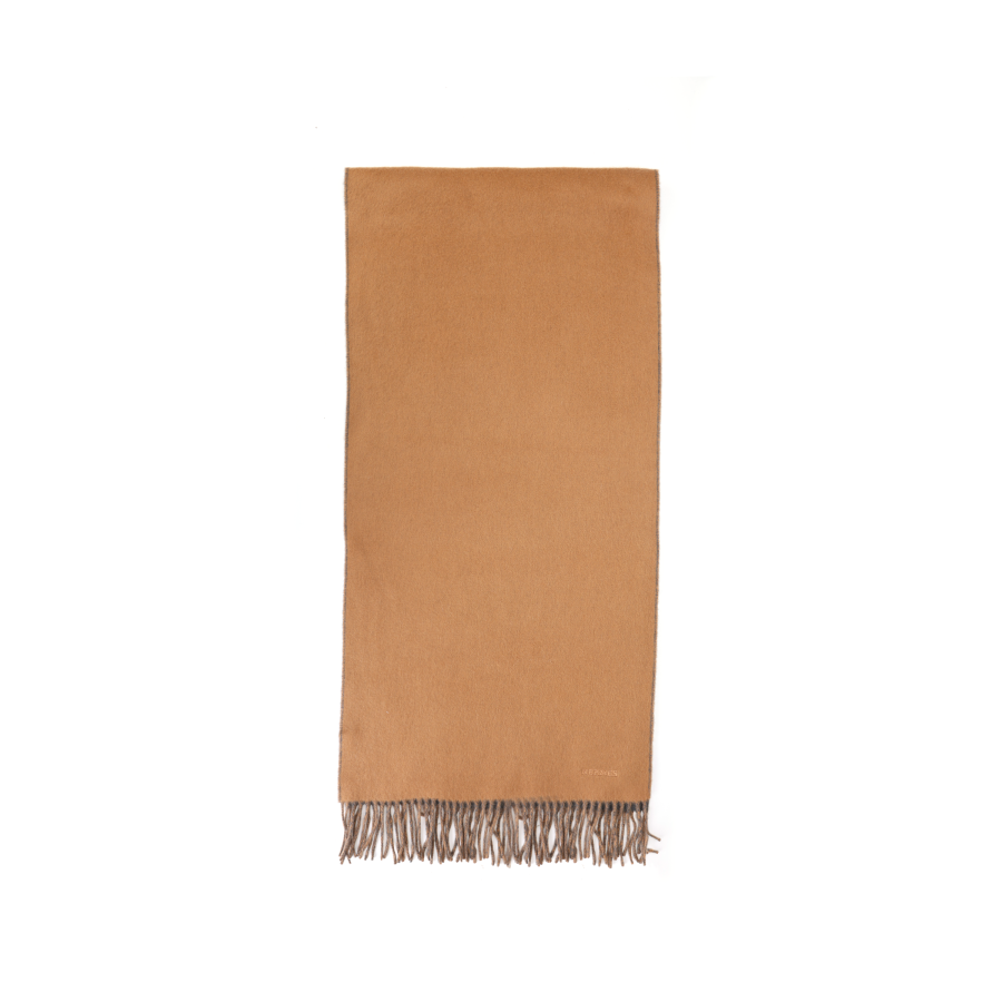 HERMES Brand Logo Cashmere Knit Scarves Unisex Gray