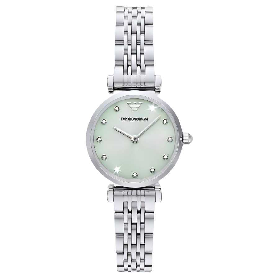 EMPORIO ARMANI Wrist Watches Quartz Movement Stainless Steel Strap 28mm Green Dial Women's Watch