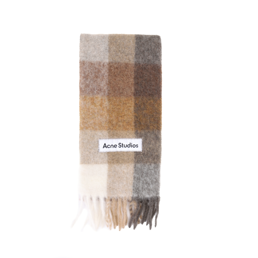 Acne Studios Acne Studios Knit Scarves Unisex White/Beige/Brown