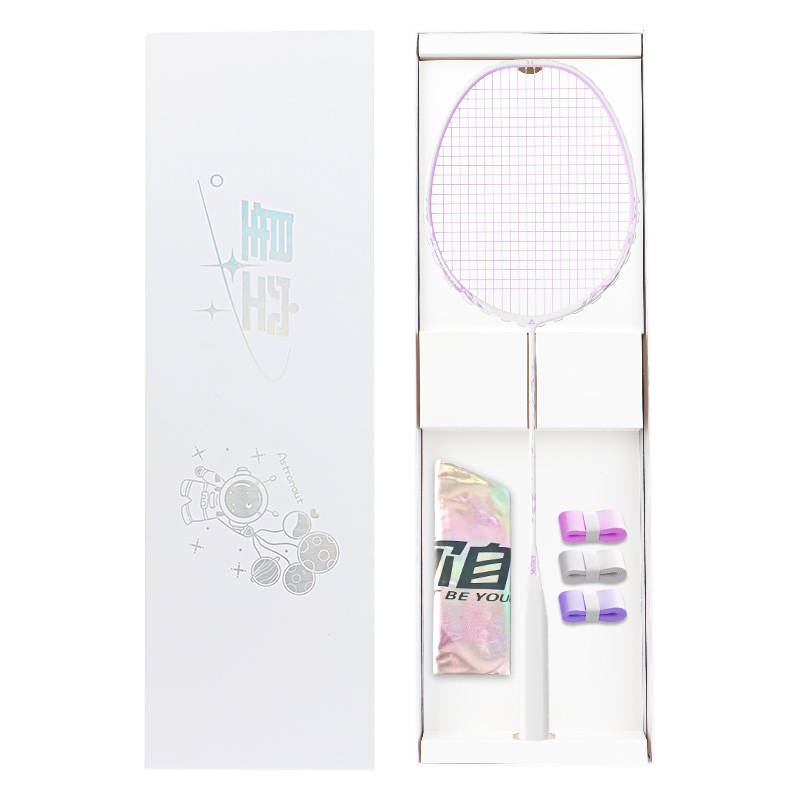 PEAK Heartbeat Full Carbon Badminton Rackets Control Type All around Defense Advanced Level Unisex 3U/G5 White Purple