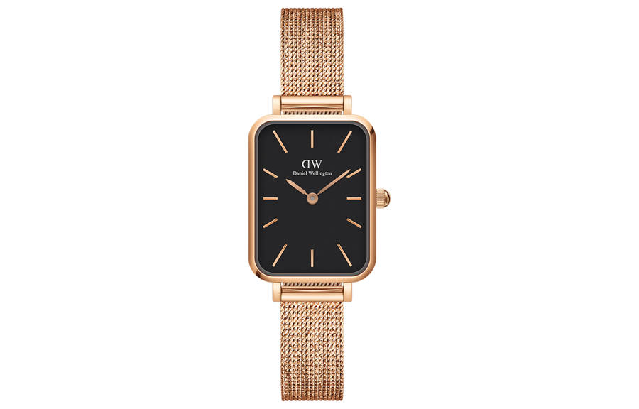 DW/DanielWellington Daniel Wellington QUADRODW Wrist Watches Quartz Movement Stainless Steel Watchband Black Dial Women's Watch