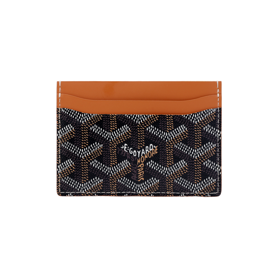 GOYARD Saint Sulpice Coated Canvas Card Holder Unisex Brown & Black
