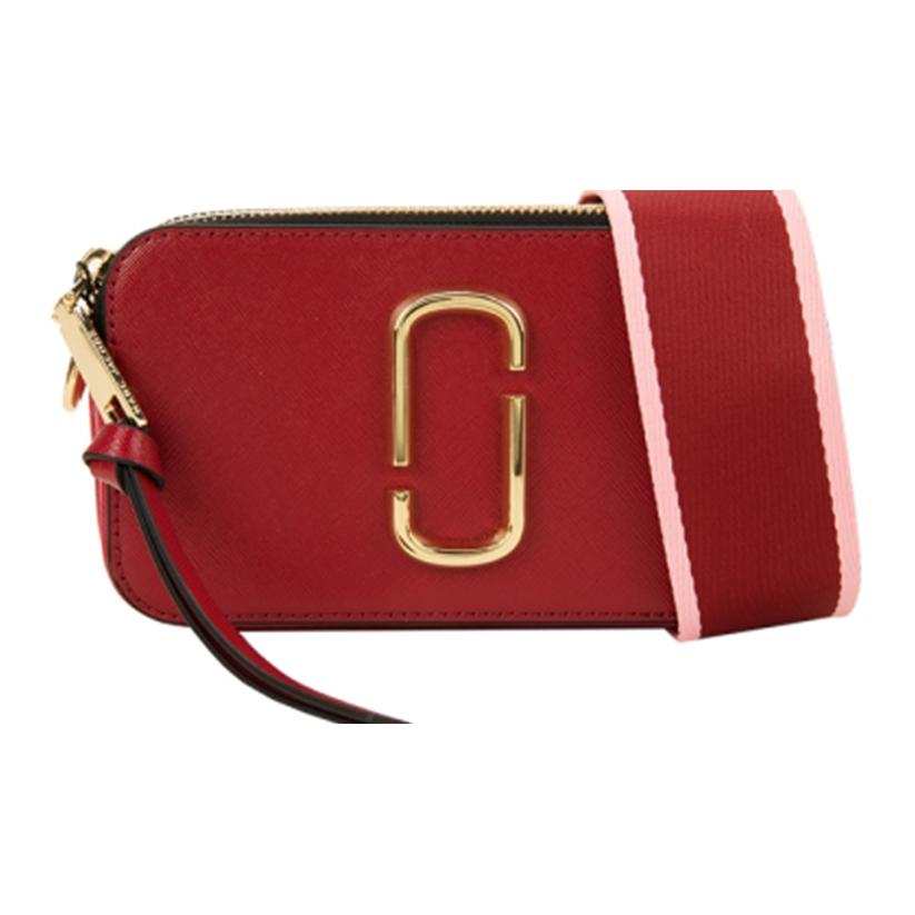 MARC JACOBS Snapshot Leather Crossbody Bag, Shoulder Bag Regular Women's Red