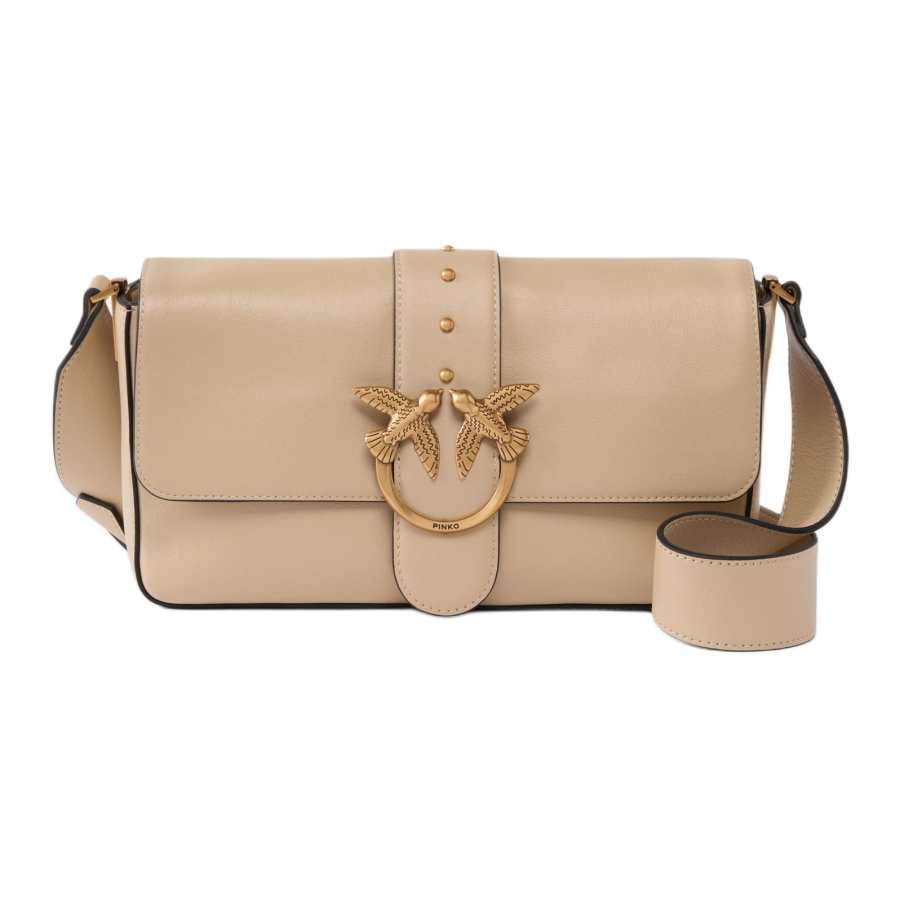 PINKO Love Bag Cow Leather Shoulder Bag Large Women's Light Umber