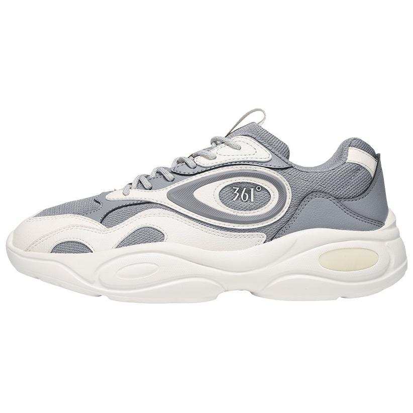 361° Wear resistant And Lightweight Low top Casual Running Shoes Men's Gray White