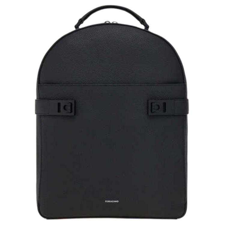 Ferragamo FERRAGAMO Gancini Cow Leather Backpack Men's Black
