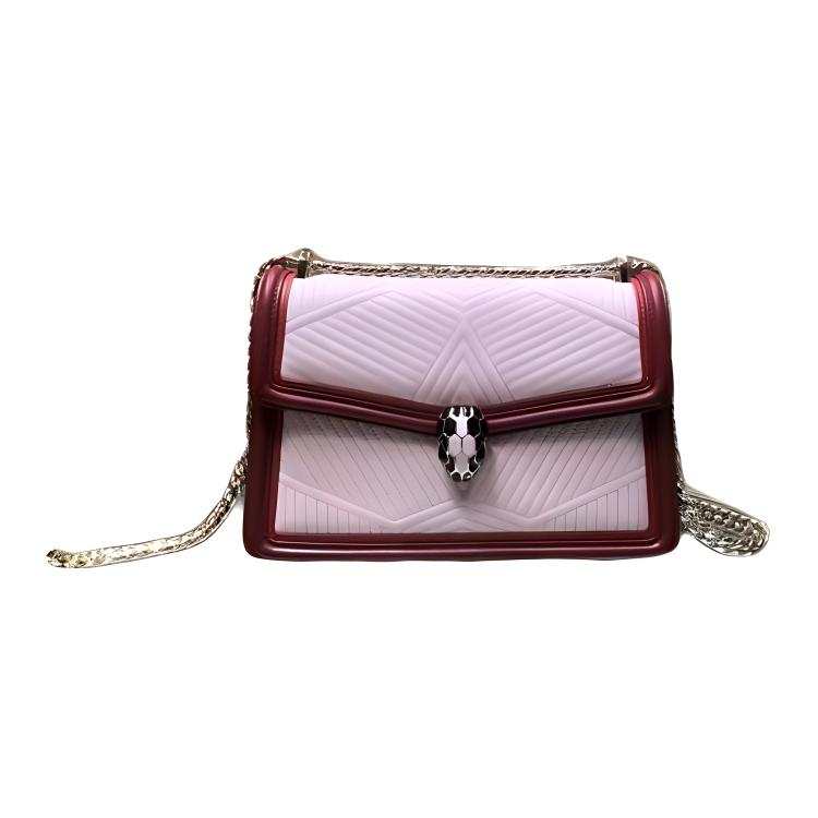 BVLGARI Serpenti Diamond Blast Calfskin Crossbody Bag, Shoulder Bag Women's Rose