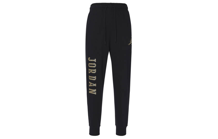 Jordan Jordan Essentials Holiday Knitted Sweatpants Men's Black/Gold Metallic