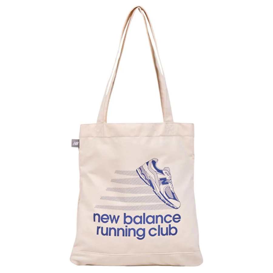 New Balance New Balance Canvas Tote Bag, Shopping Bag, Handbag, Shoulder Bag Unisex Light Beige & Blue