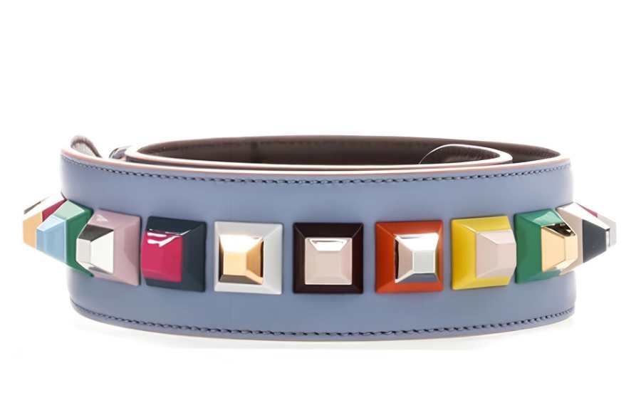 FENDI Leather Bag Strap Women's Blue/Mixed Color