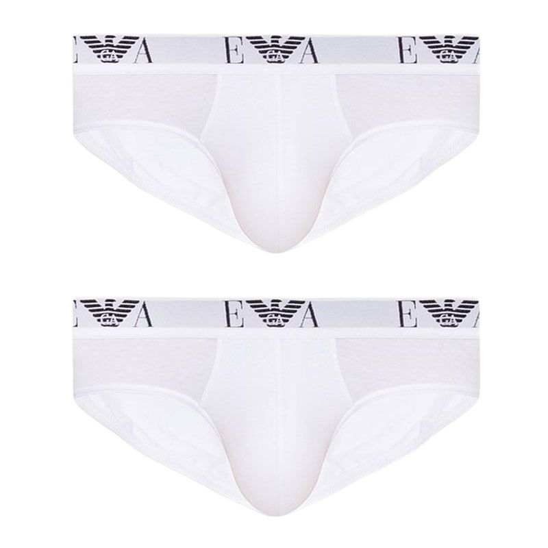 EMPORIO ARMANI Logo Embroidered Two Pack Briefs
